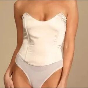 Nwt Lulu's Cream Bustier Bodysuit